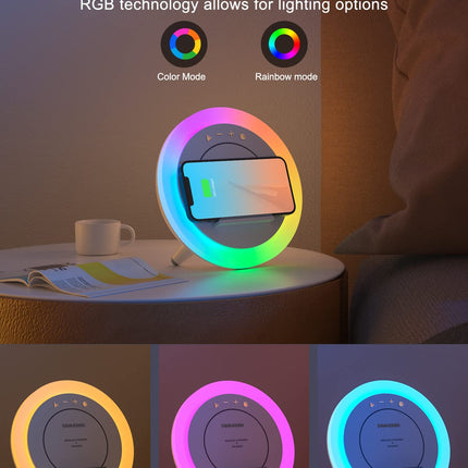 Color Changing Bluetooth Speaker Night Light with Wireless Charging - s for Teens