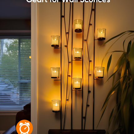 Homemory 12Pack Timer Flameless LED Votive Candles, Long Lasting Battery Operated Tea Light with Timers, 6 Hours On and 18 Hours Off Cycle Automatically for Wedding,Table Decorations (Ivory Base)