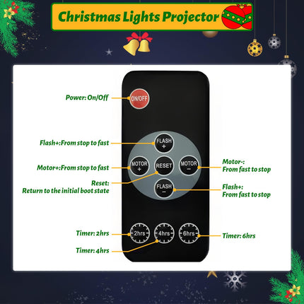 Halloween Christmas Decorations Projector Lights Outdoor, Waterproof 12 HD Patterns Holiday Projector Light with Remote Control for Halloween Xmas Holiday Window Garden Landscape