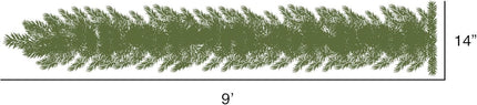 Vickerman 9' Black Fir Artificial Christmas Garland - Warm White Dura-Lit LED Lights - Faux Christmas Garland - Indoor Seasonal Home Decor - Reliable and Durable