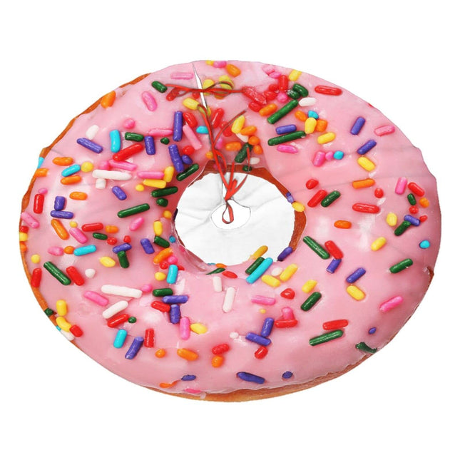 Pink Doughnut Donut Tree Skirt Christmas 36Inches Xmas Buffalo Plaid Home Decorations Year Holiday Party Decorations Farmhouse Christmas Tree Mat