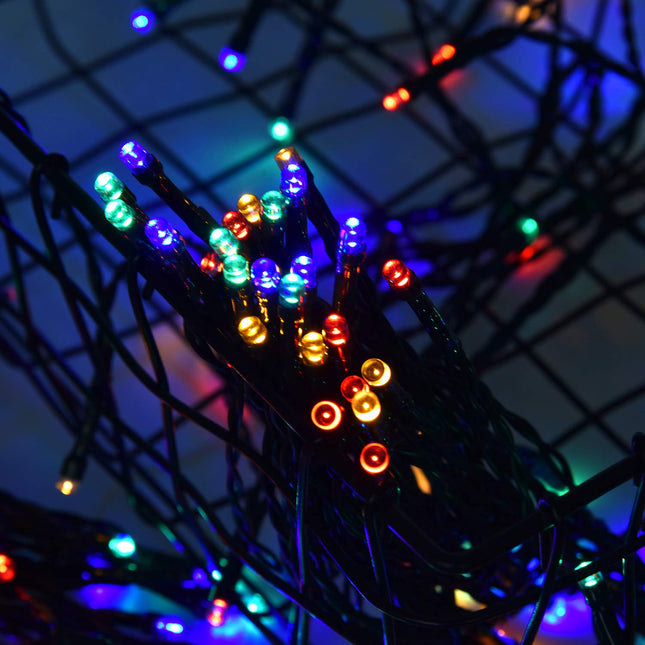 2 Pack 200 LED Solar String Lights, 85.2ft 8 Modes Waterproof Solar Christmas Lights Outdoor for Xmas, Garden, Tree, Yard, Wedding, Party (Multicolor)