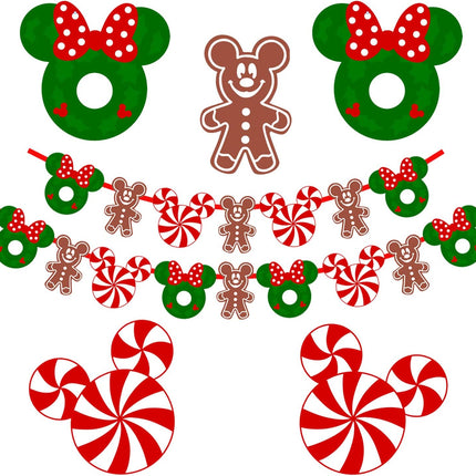 Christmas Tree Decorations Candy Garland for Merry Christmas Candy Cutouts Banner Decorations for Kids Birthday Party Baby Shower Decorations