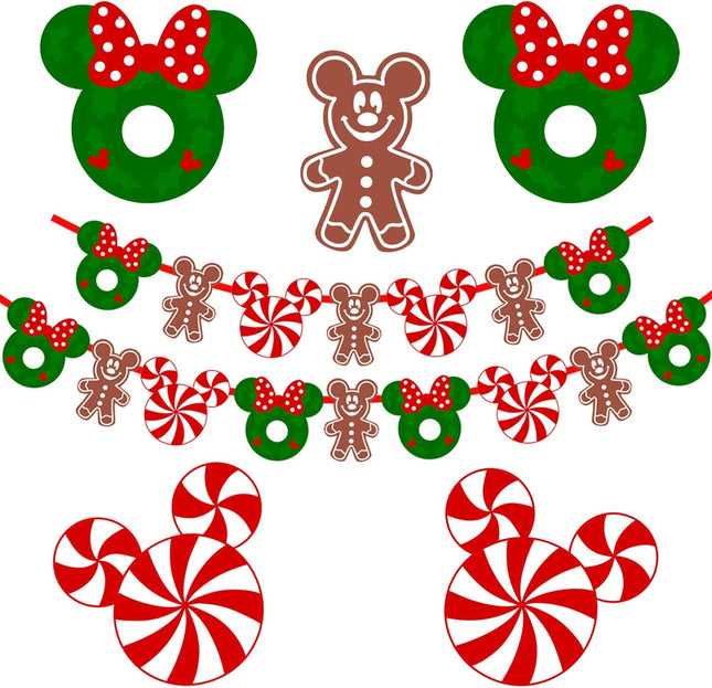 Christmas Tree Decorations Candy Garland for Merry Christmas Candy Cutouts Banner Decorations for Kids Birthday Party Baby Shower Decorations
