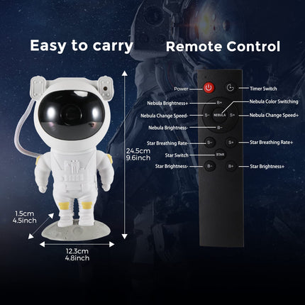 Kids Star Projector Galaxy Night Light with Timer, Christmas Astronaut Space Buddy Projector for Bedroom,Ceiling, Decor Planetarium Ambiance, 360° Adjustable Starry Sky