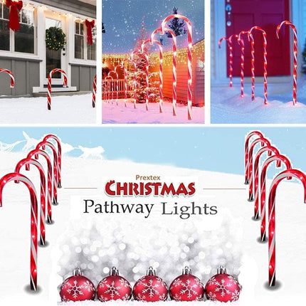 21Inch Christmas Decorations Candy Lights,10 Pack Candy Cane Lights Outdoor Pathway, Candy Cane Christmas Decorations,LED Yard Lawn Pathway Lights,Christmas Outdoor Decoration Lights UL588