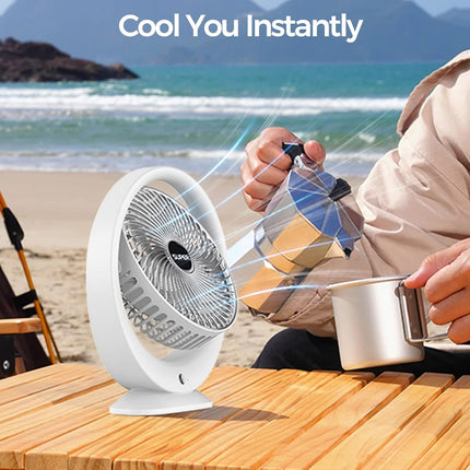 2Packs Desk Fans, 6Inch Portable Battery Operated Fan, Table Fans Up To 7.5 Hours 3 Speed 120° Head Rotation Small Personal Desk