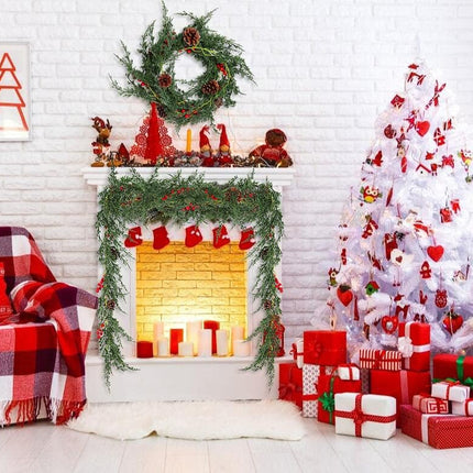 RECUTMS Christmas Garland Greenery Outdoor Pine Garland,Christmas WreathDecorations for The Home Mantle Garland Xmas Holiday Decoration Indoor (Pine Cones)