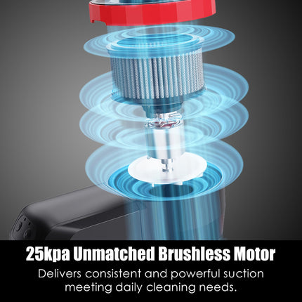 Cordless Vacuum Cleaner, 25Kpa Utral Powerful Suction, Up To 40 Min, 6 In 1 Lightweight Stick Vacuum Cleaner Optimal Cleaning For Home Car Hardwood Tile Low Pile Carpets