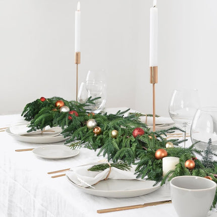 Christmas Norfolk Pine Garland - 6ft Artificial Pine Greenery Garlands, Norfolk Pine Leaves Real Touch Garland for Christmas Holiday Mantle Fireplace Table Home Decor (6 feet)