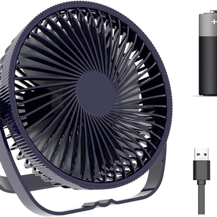 Desk Fan,Battery Operated Fan,Portable Table Fan,6Inch Foldable Travel Fan,2000Mah Desktop Fan,Three Wind Speeds, Extremely Quiet