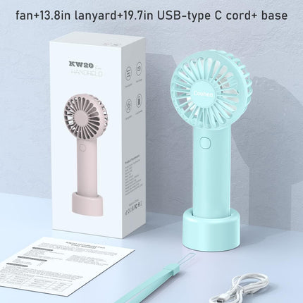 Handheld Fan Mini Portable Fan Rechargeable Battery Eyelash Fan Usb Powered 3Speed Powerful Makeup Fan, Small Fan With Base