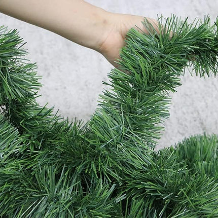 50 Feet Christmas Garland Christmas Decorations, Green Outdoor Garland for Christmas Decor, Unlit Fluffy Twist Christmas Tree Garland for Stairs Railing, Staircase, Fireplace, Window, Door, Holiday