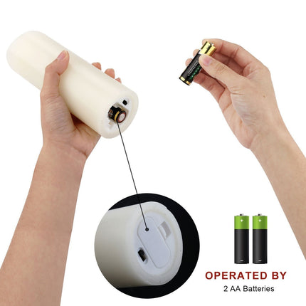 Flameless Candles Flickering LED Candles Set of 12 (D:2.2" X H:5") Ivory Real Wax Pillar Battery Opeated Candles with 10-Key Remote and Cycling 24 Hours Timer