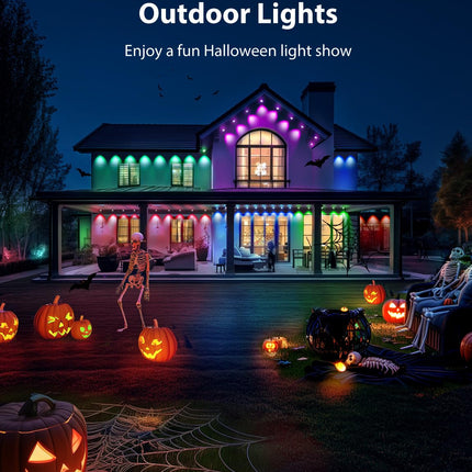 Permanent Outdoor Lights, 100ft RGB Outdoor Christmas Lights with 72 LED Lights, IP67 Waterproof LED Eaves Lights with DIY Scene Modes for Halloween Decor, Smart APP & Remote Control