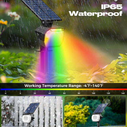 btfarm Solar Lights Outdoor Waterproof IP65-8 Pack LED Color Changing Solar Spot Light 7 Lighting Color RGB Solar Powered Spotlights, Solar Uplight for Yard Tree Landscape Garden Christmas Halloween