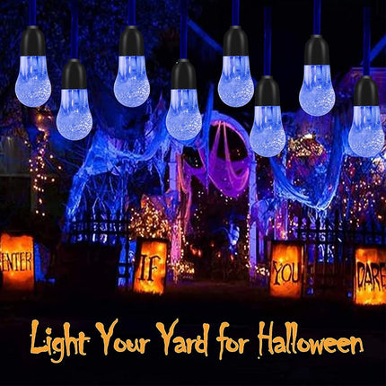 Outdoor String Lights Battery Operated 33FT 50LED Patio Lights Waterproof 8Modes Remote Indoor Twinkle Fairy Christmas Lights for Outside Party Wedding Bedroom Xmas Tree Halloween Decorations-Blue