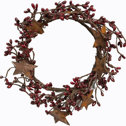 CWI s Pip Twig Star Wreath Rings - 8 inch - Wreath Decor for Front Door and Candle Decorating - Burgundy
