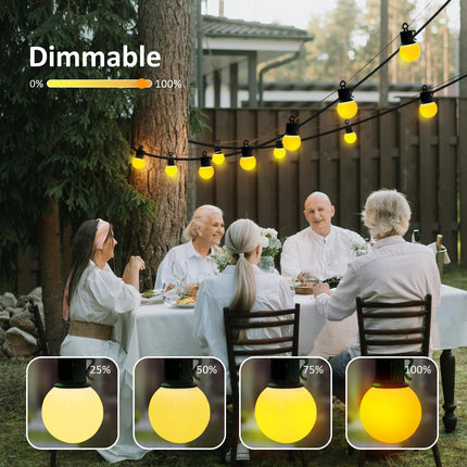 Outdoor Patio Lights RGB String Lights: Waterproof with Remote Control LED Outdoor String Lights - 33FT Christmas Halloween String Lights - Outdoor Color Changing Lights with 15 Shatterproof Bulbs