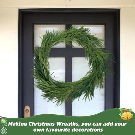 Christmas Garland, Norfolk Pine Garland Artificial Faux Greenery Garland for Holiday Christmas Decorations Indoor Mantle