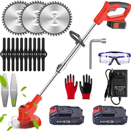 Windpost Electric Weed Wacker,650W Cordless Weed Eater,21V String Trimmers,Weed Wacker Cordless with Battery and Charger for Home Garden, Lawn, Yard, Bush Trimming & Pruning (RED)