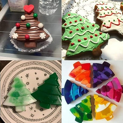 2 Pcs Christmas Tree Silicone Molds, 6 Cavity Non-Stick Christmas Tree Baking Molds, Chocolate Cake Molds, for Making Candy, Soap, Ice Cube, Pudding, Jelly, Oreo, Soap, Cake Topper Decor