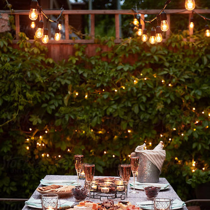 Svater Outdoor String Lights 150FT, E26 Socket, 48pcs S14 Shatterpoof Bulbs, 1 Watt Dimmable 2700K Warm White, IP65 Waterproof Commercial Grade Patio Lights（3 Pack X 50FT）