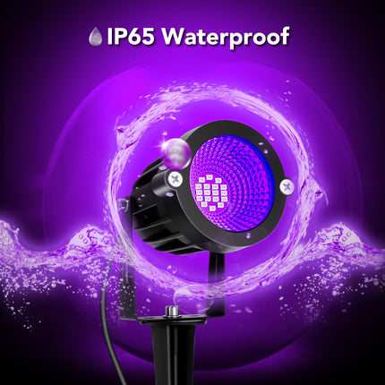 Halloween LED Black Light: 15W Spot Lights Outdoor UV Spotlight for Halloween Christmas 2 PacK 110V Plug-in Blacklight with IP65 Waterproof for Party Body Paint Fluorescent Poster Neon Glow