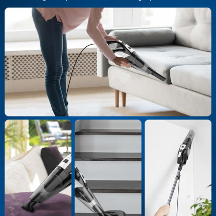 Hihhy Vacuum Cleaner, Stick Vacuum Corded, 4In1 Handheld Small Vacuum Cleaners For Home, Mini Vacuum Lightweight 20Kpa 600W Powerful Suction, Portable Hand Held Vac For Hard Floor