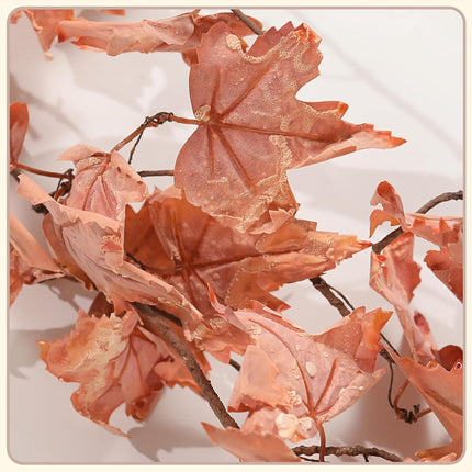 Pink Fall Garland, Fall Garland Maple Leaf, 6FT/PCS for Thanksgiving Christmas Home Outdoor Wedding Decoration (1Pcs) -C