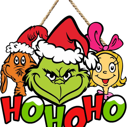 Christmas Wooden Sign Hanging Christmas Hanging Sign Wooden Merry Christmas Cartoon Dog Wooden Ornaments for Holiday Xmas Year Door Wall Home Winter Festival