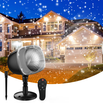 Christmas Snowfall Projector Lights, Holiday Projector Lights Waterproof Snow Flurries Landscape Spotlight with Remote for Xmas Party Wedding Home Decor