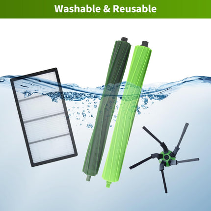 Parts For Irobot Roomba S9 9150 S9+ S9 Plus 9550 S Series Vacuum Cleaner Accessories Inclue 2 Set Roller Brushes & 8 Filters & 8 Side Brushes & 10 Vacuum Bags