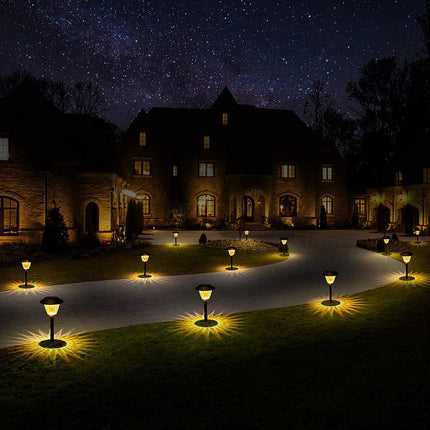 Solpex Solar Pathway Lights Outdoor, 6 Pack Solar Powered Garden Lights, Automatic Glass Metal Waterproof Solar Landscape Lights