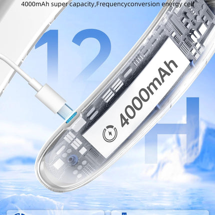 Neck Fan,Portable Ultrathin Bladeless Neck Fan,4000Mah Rechargeable Battery Powered,3 Speeds Adjustable,Relaxed Without Feeling