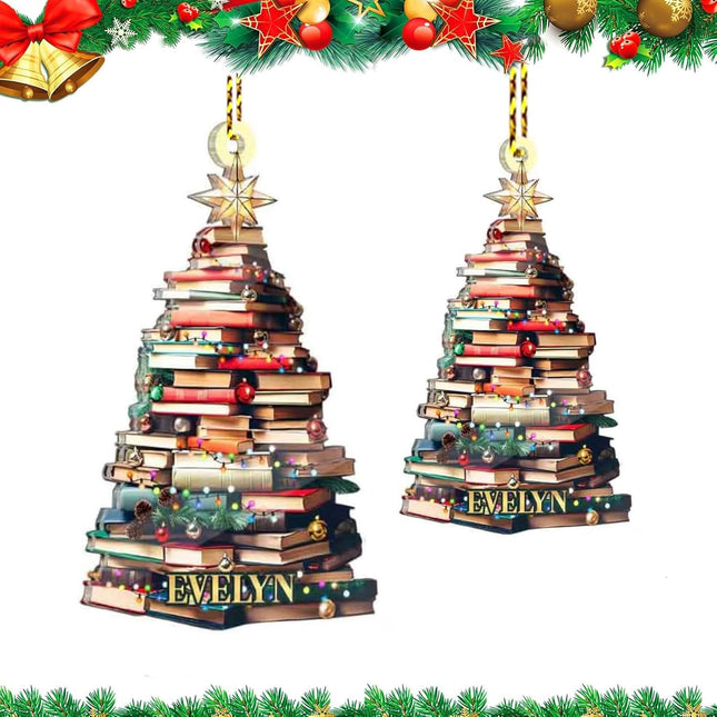Christmas Book Tree Ornament,Book Tree Ornament,Book Christmas Tree Ornaments,Christmas Tree Book Ornament,Book Ornaments for Christmas Tree(2pcs)