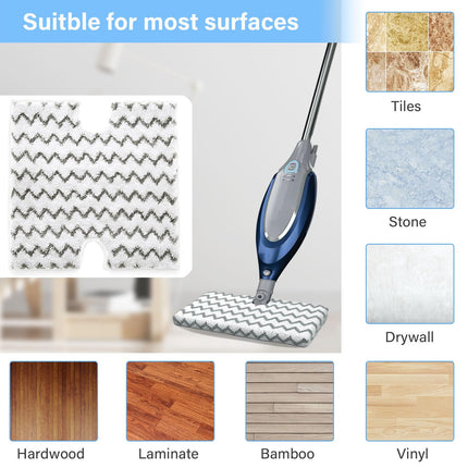S3973D Steam Mop Pads For Shark Liftaway Pro & Genius Steam Pocket Mop S3973 S3973D S5003D S3973Wm S5001 S5002Q S5003A S5004 S5004W S6001W S6001Wm S6002 S6002C,Part P184Wq, 8 Pack