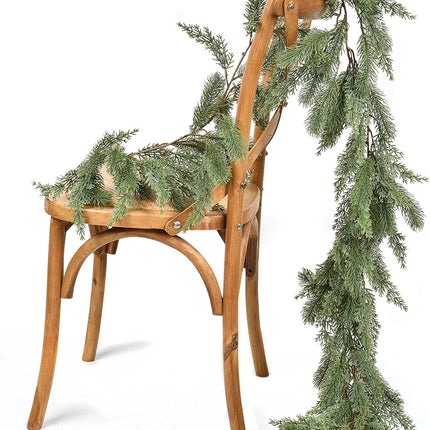 Lvydec 6ft Christmas Pine Garland Decoration,Christmas Greenery Garland Realistic Pine Garland Cypress Garland for Holiday Mantel Fireplace Table Centerpiece