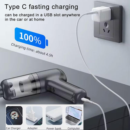 Mini Car Vacuum Cleaner,3 In 1 Cordless Handheld Vacuum,120W Low Noise With One Touch Opening And Closing Function Rechargeable Air Blower & Hand Pump Small For Car,Office&Home,Keyboard Cleaning