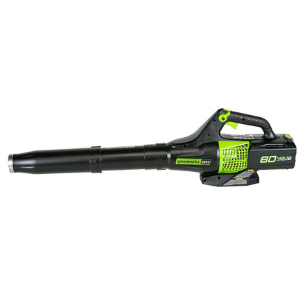 Greenworks Pro 80V (145 MPH / 580 CFM) Brushless Cordless Axial Blower, Tool Only BL80L01 & Greenworks PRO 16-Inch 80V Cordless String Trimmer (Attachment Capable), Battery Not Included GST80320