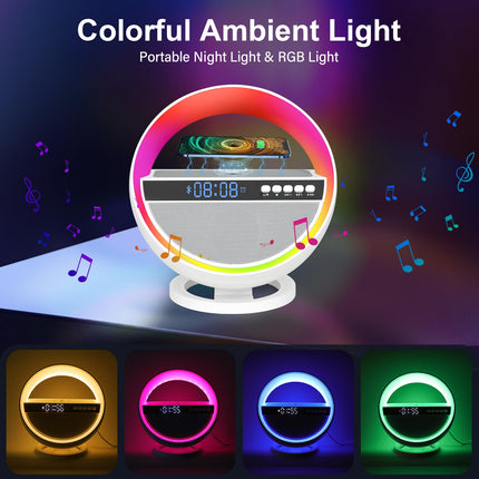 Bluetooth Speaker with Lights Wireless Charging Speaker 4 in 1 with 3-Hour Rechargeable Battery, Table lamp Christmas Birthday s for Kids