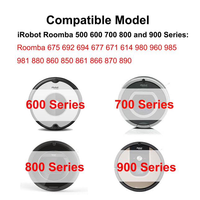 Rumba Side Brush Parts For Irobot Roomba 600 700 800 900 Series 675 692 694 677 671 614 980 960 985 981 880 860 850 861 866 870 890 Vacuum Cleaner Accessories Kit,6 Side Brush,Screw Driver