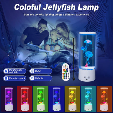 Stingmon Jellyfish Lamp, 16 Color LED Jellyfish Desk Lamp, Mood Lamp, Decorative Home and Office, Sleep Relaxation, Give Children, Teenagers, Girls, Boys, Adults Ideal Christmas Presents