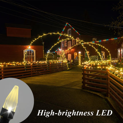 Solhice 2 Pack Solar String Lights for Outside, 200 LED 80ft Total Solar Christmas Lights Outdoor Waterproof, 8 Modes Warm White Xmas Tree Lights for Yard Garden Patio