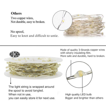 RUICHEN Twinkle String Lights Plug in, Dimmable 33Ft 100 LED Fairy Lights with Remote, Waterproof Silver Wire Firefly Lights for Christmas Easter Valentines Day Wedding Party Bedroom Patio (Pink)