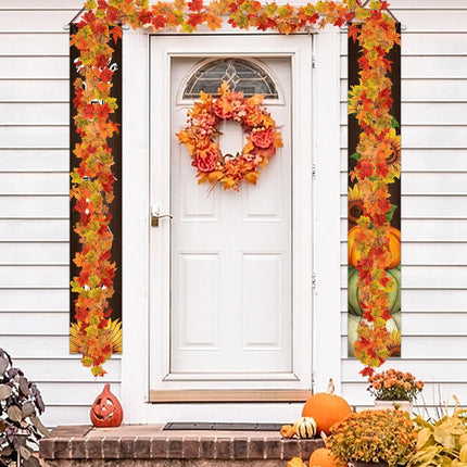4 Pack Fall Maple Leaves Garland, 6.6Ft/Piece Artificial Maple Leaf Autumn Garland Hanging Fall Vines for Table Front Door Fall Thanksgiving Party Christmas Outside Indoor Decor (b13)