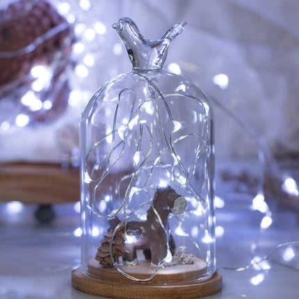 2Pack Fairy Lights Plug in, 100 LEDs 33 Feet Firefly String Lights Waterproof Starry Lights Silver Wire for DIY Wreath Wedding Bedroom Indoor Outdoor Party Christmas Decorations, Pure White