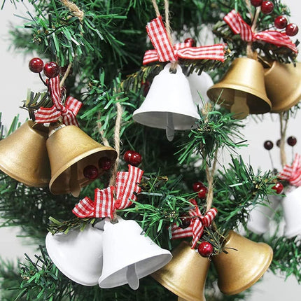 Red Christmas Bells Ornament, Tree Hanging Ornament Metal Jingle Bells for Christmas Decoration Holiday Party Supplies (6Pcs)