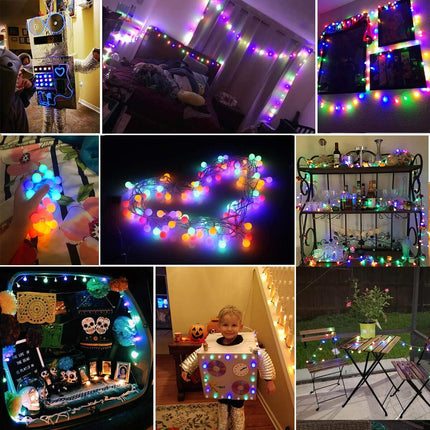 ALOVECO LED String Lights 18ft 50 LEDs Battery Operated Christmas Lights Indoor with Remote 8 Modes Waterproof Globe Outdoor Holiday Lights for Bedroom Garden Christmas Tree (Multicolor)