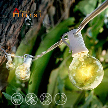 Afirst Globe String Lights - Patio Lights 100FT with 105 Edison Bulbs Waterproof Outdoor Hanging Lights for Backyard Party Wedding Lighting White